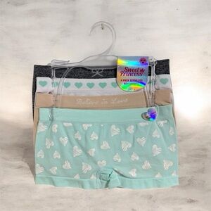 Girl’s Heart Print Boy Shorts - 4 Pack
